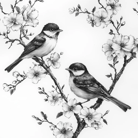 花卉鸟类图案设计
