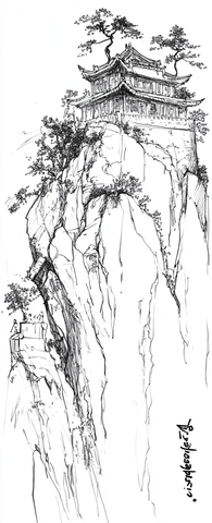 悬崖上的古建筑