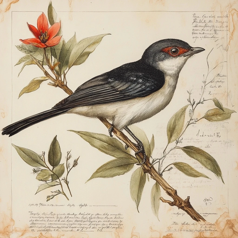 鸟类科学插图与解剖细节