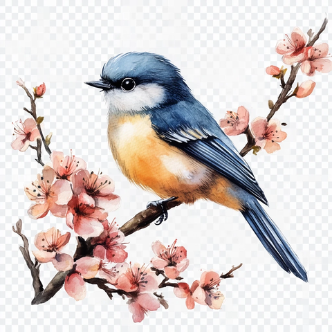 春日画框中的山雀