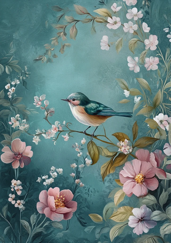 花卉鸟类水彩画