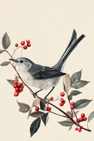 灰猫鸟摘刺萼莓