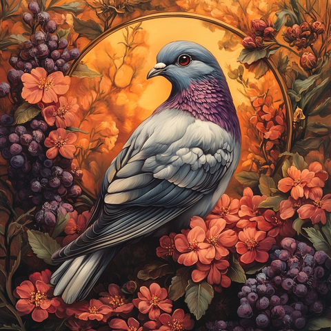 鸽子花环校徽设计