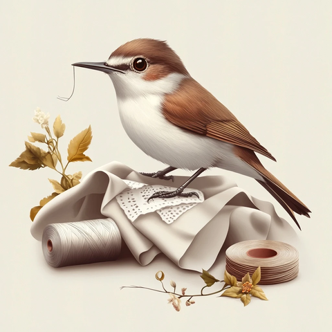缝纫鸟缝制布料场景
