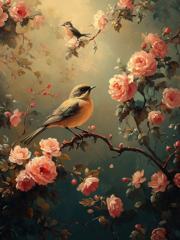 洛可可风格花鸟绘画