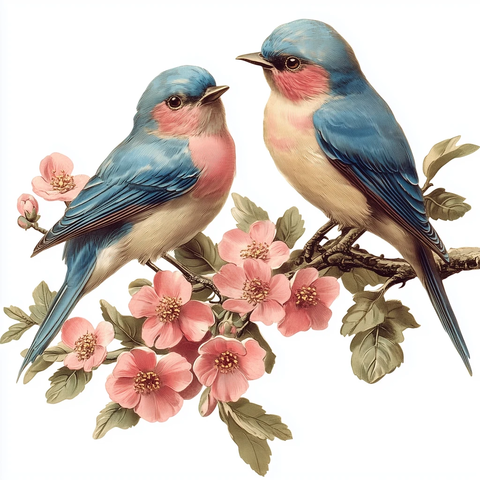 彩色爱情鸟插画集