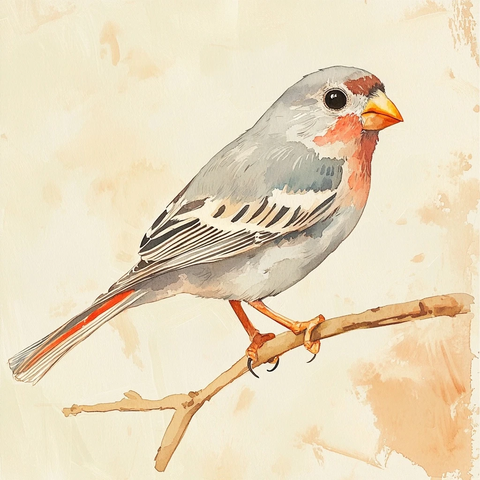 斑纹鸟梦幻水彩绘本