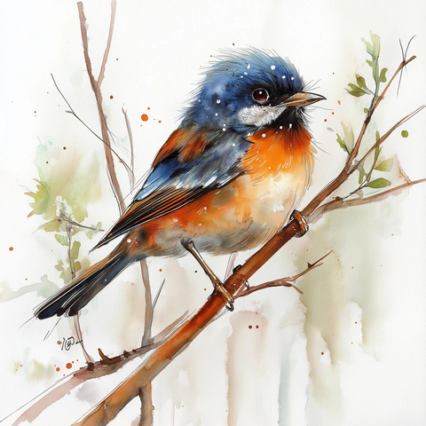 彩绘鸟类细腻画面