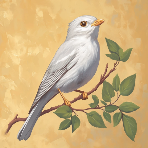 柔羽金眼鸟栖息曲枝