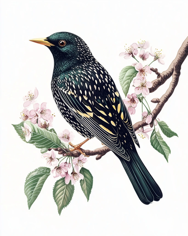 樱桃树上的星鸟