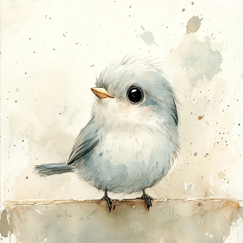 小白灰鸟仰望天空