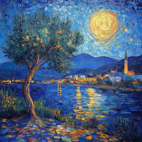 油画风格组合色彩细节