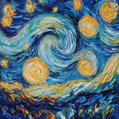 星夜漩涡与繁星闪烁