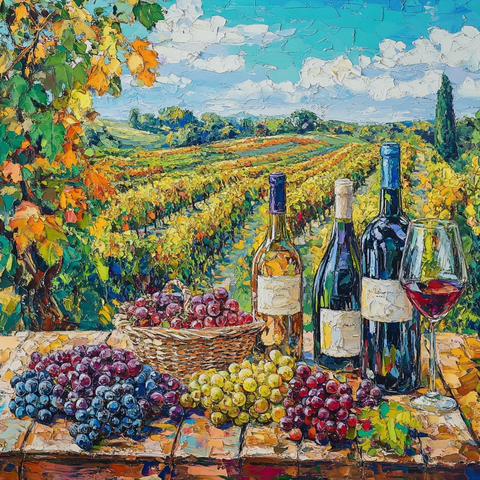 葡萄园葡萄酒静物画
