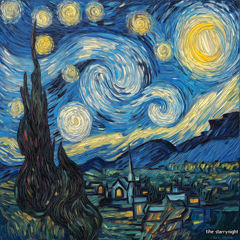 星空夜色旋涡笔触