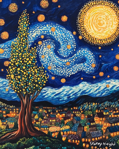 星空圆点梦景图