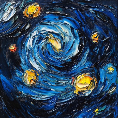 梵高风格油画深邃背景