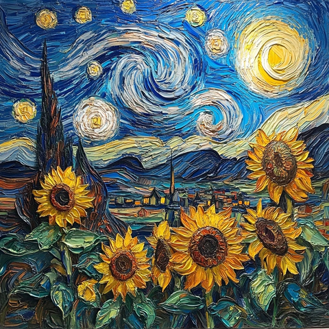 向日葵星空夜晚