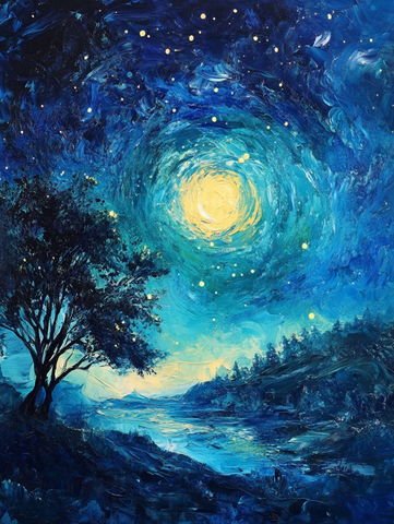 星空印象派绘画