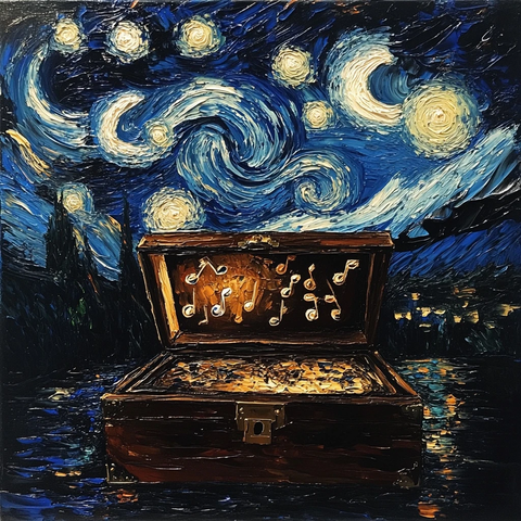 月光下的小盒子与音符