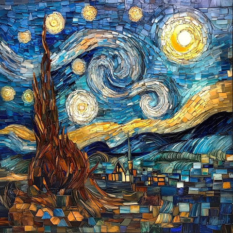 星夜中的立方体构图