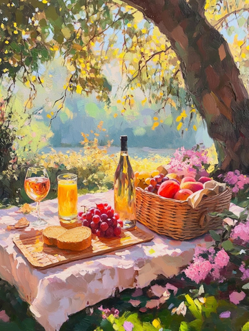 秋日树下野餐景