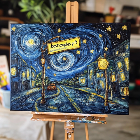 定制情侣星空街道画