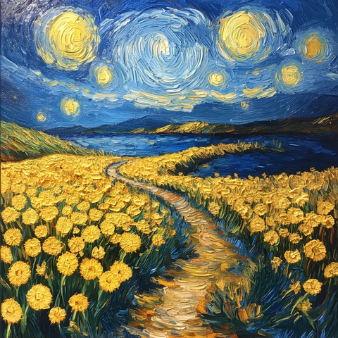 田野里的黄色蒲公英