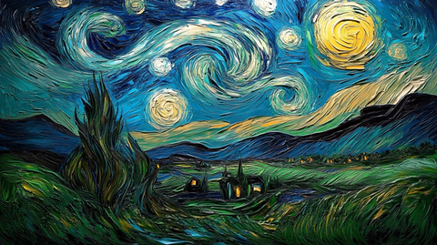 星空绿调旋涡笔触