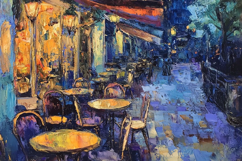 咖啡馆户外晚间景象