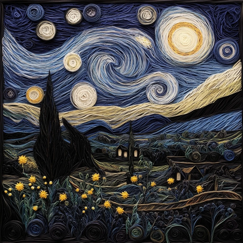 星空纸卷羊毛线编织图