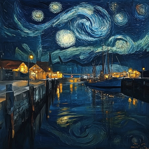 星空港口水波倒影