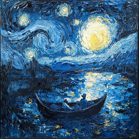 星空与月亮夜晚