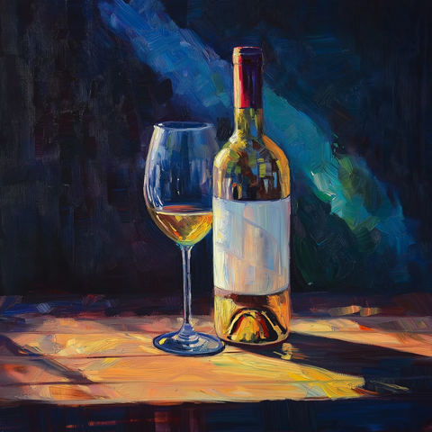 背光酒瓶与桌面光影