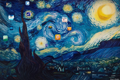 星空中的社交媒体图标