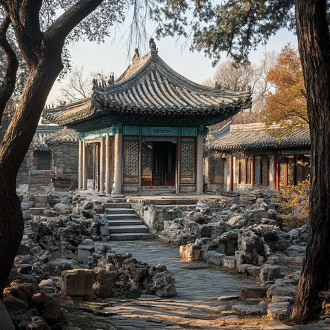 古色古香的传统中式建筑景观