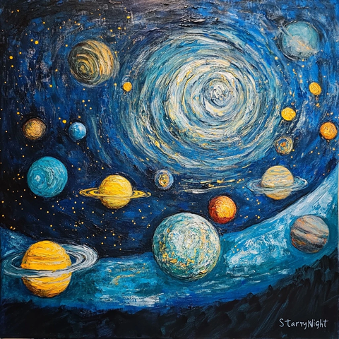 九大行星银河星夜