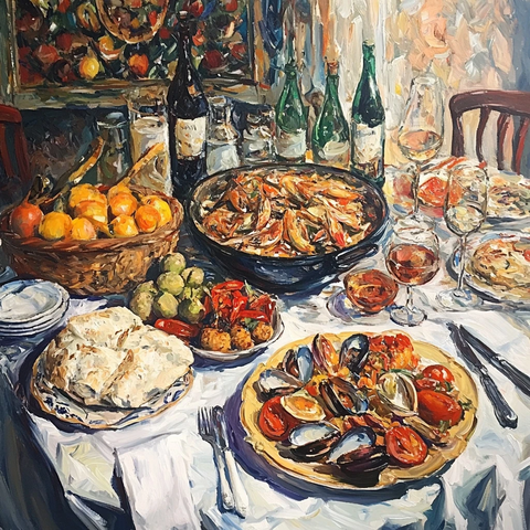 西班牙午餐静物画