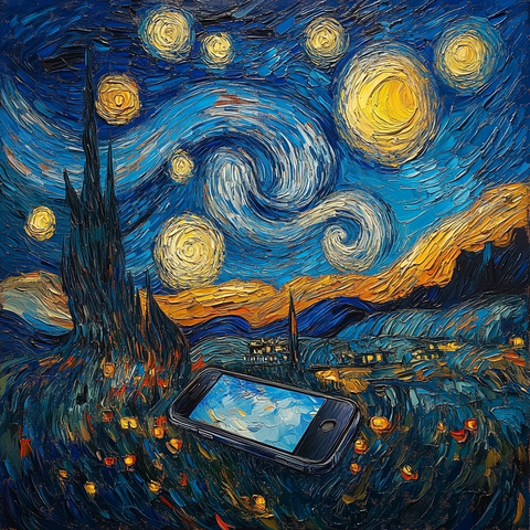 星夜中手机闪烁