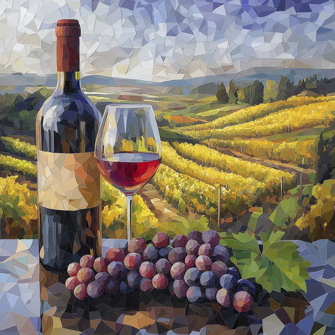 葡萄园葡萄酒瓶酒杯拼贴