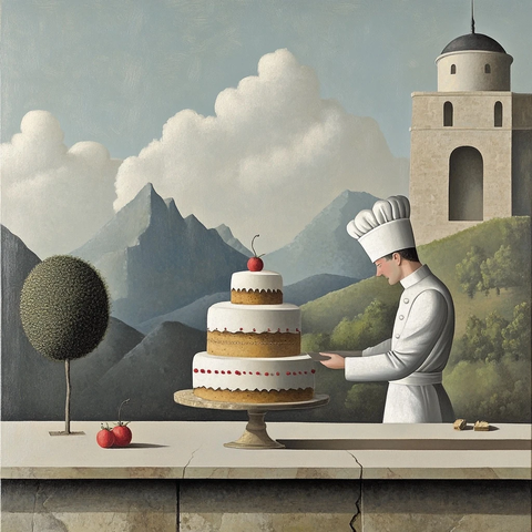 面点师制作蛋糕场景