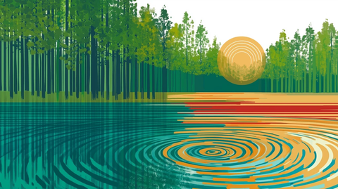 湖面涟漪矢量布局