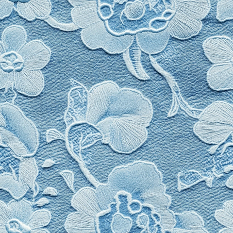 轻牛仔背景中式刺绣图案