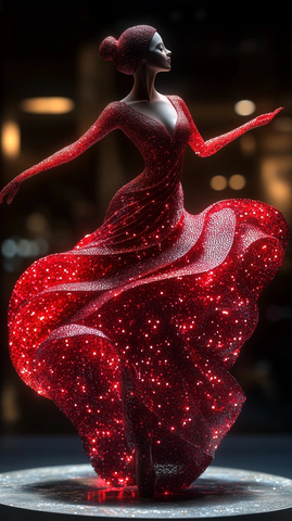 球状舞者栩栩如生红粉玫瑰