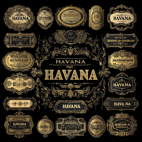 复古雪茄标签金环设计