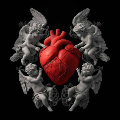 浮动守护之心与灰色天使