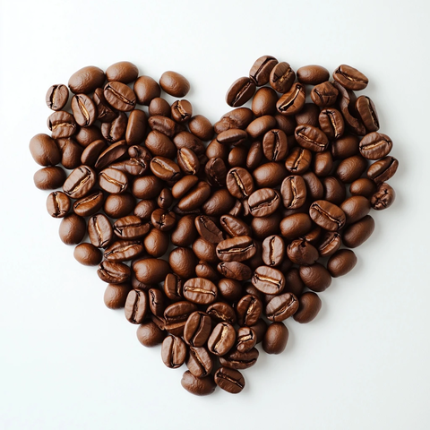 咖啡豆心形排列图案