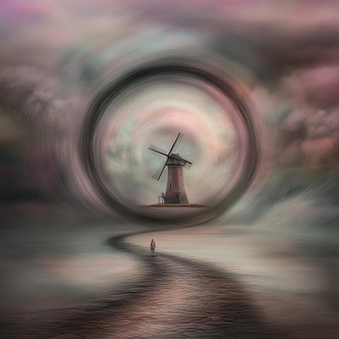 风车旋转圆形图案