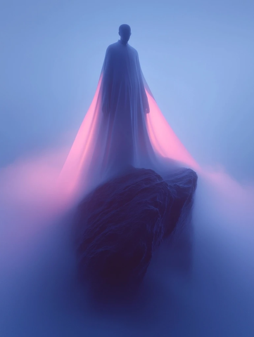 古崖孤影夕照轻衣