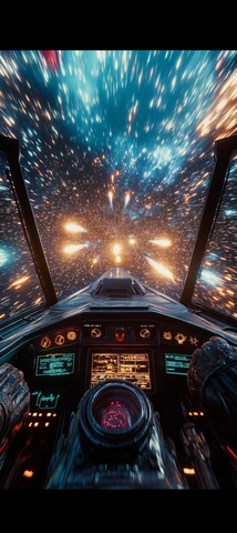 太空船超光速跳跃瞬间